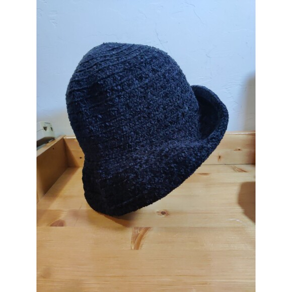 Vintage Betmar New York Hat Cloche Style Pebbled Black Soft  Packable - Picture 4 of 7